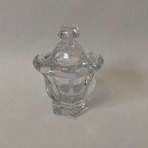 Baccarat France Crystal Harcourt Mustard Jam Jar Lidded, Sugar Bowl, No Spoon